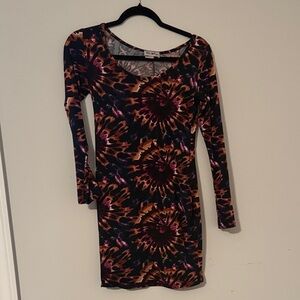 Elegant Long Sleeve Patterned Dress